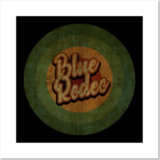 Circle Retro Vinage Blue Rodeo Posters and Art